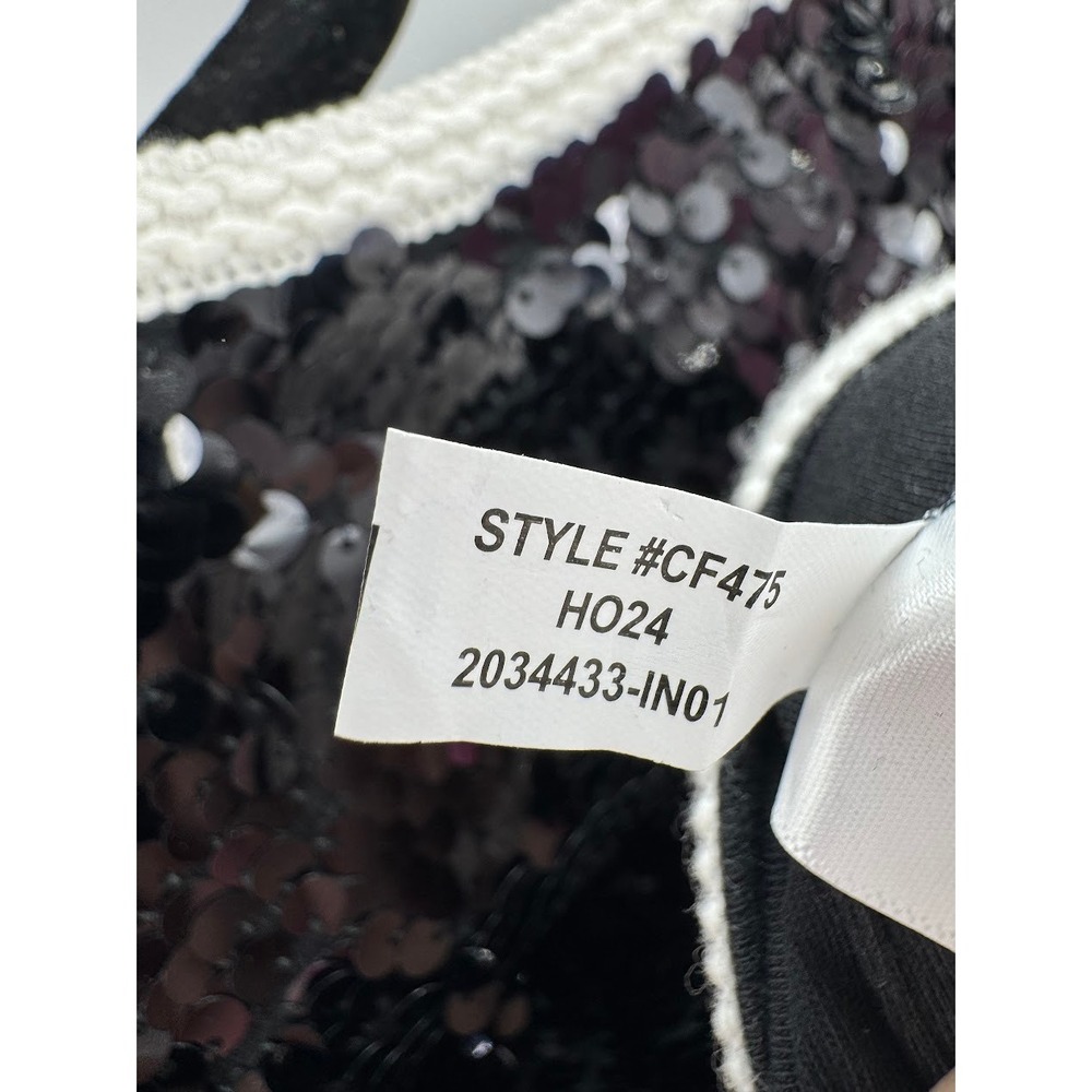 J.Crew Sequin Lady Jacket Black White Contrast Gold Button CF475 M NEW - Picture 9 of 11